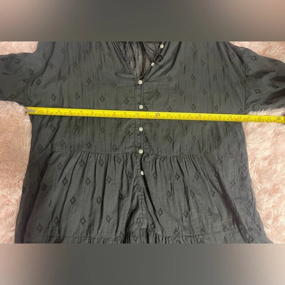 Anthropologie Pilcro Embroidered Sheer Black Pullover Long Sleeve Tunic - Picture 9 of 11